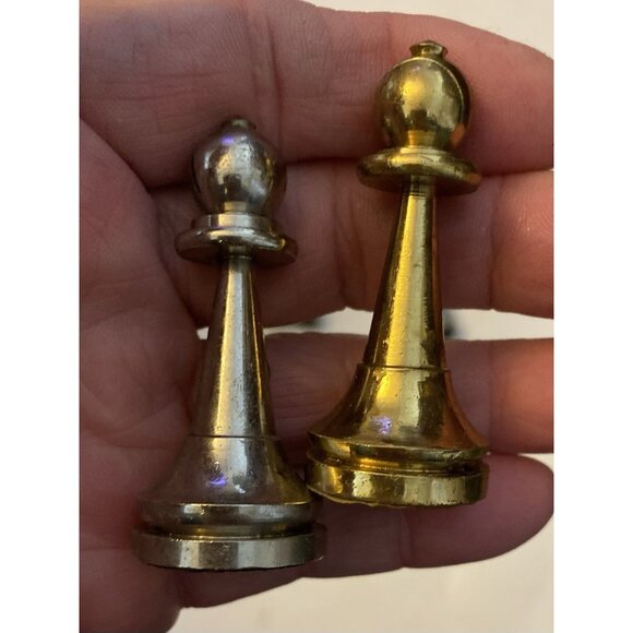 Vtg Solid Metal Incomplete 25 Chess Pieces For Mixed Media, Art, AS IS Repurpose - Picture 7 of 16